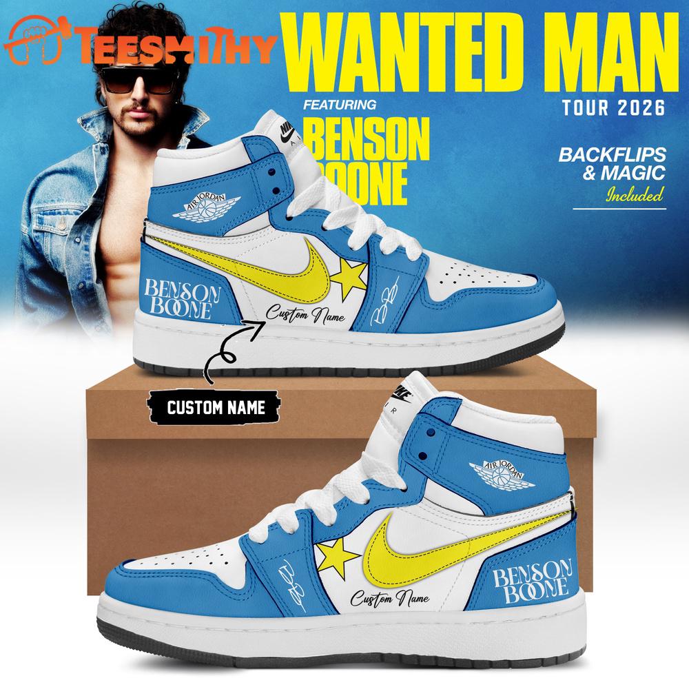 Benson Boone Wanted Man Tour 2026 Signature Air Jordan 1 Hightop Shoes