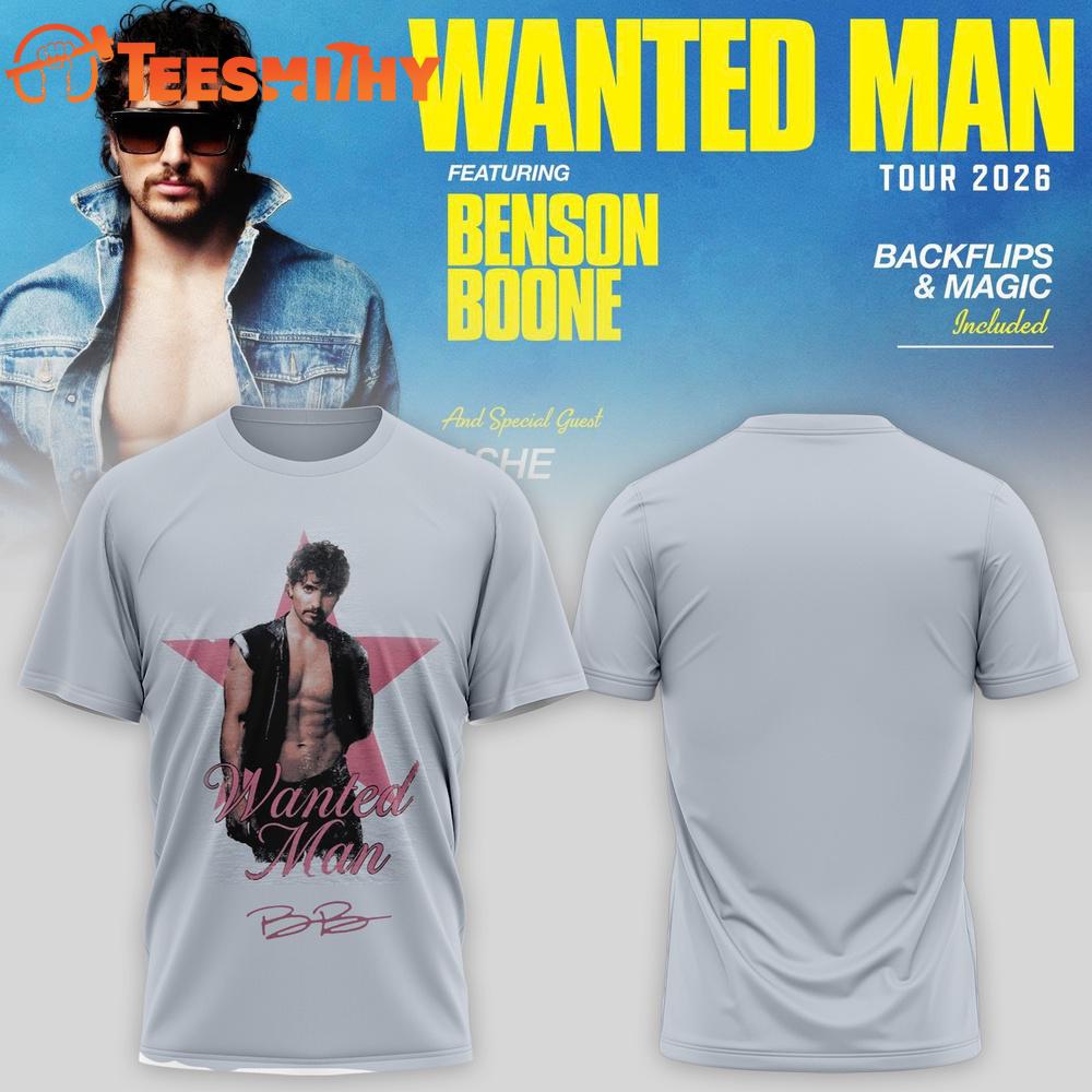 Benson Boone Wanted Man World Tour 2026 Limited Edition T Shirt
