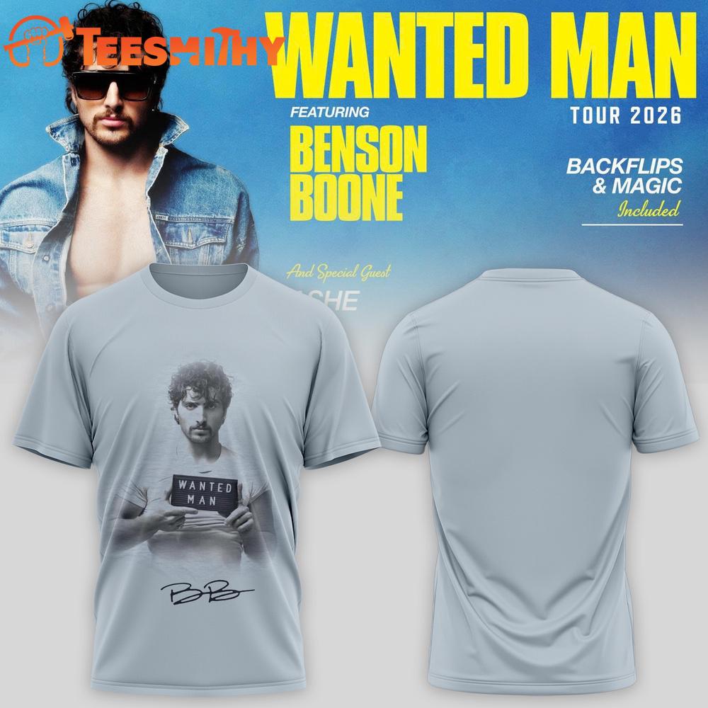 Benson Boone Wanted Man World Tour 2026 New Design 3D Shirt