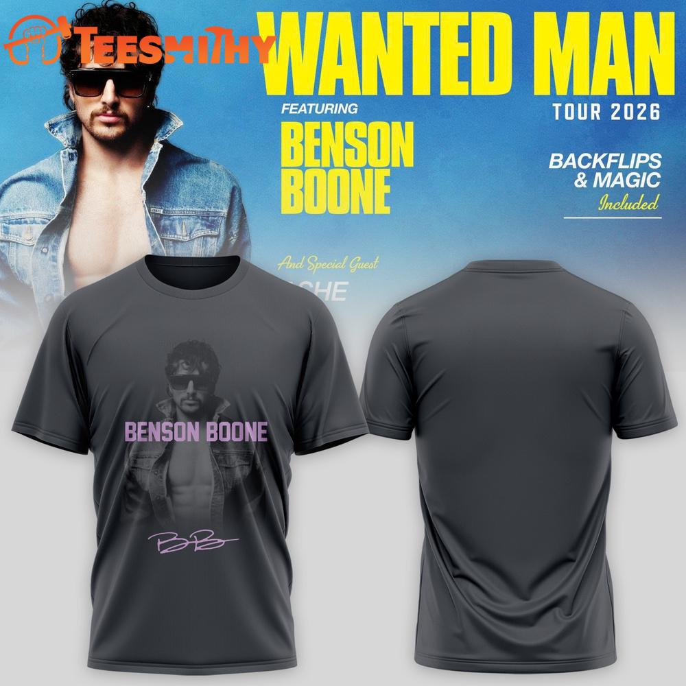 Benson Boone Wanted Man World Tour 2026 Signature T Shirt
