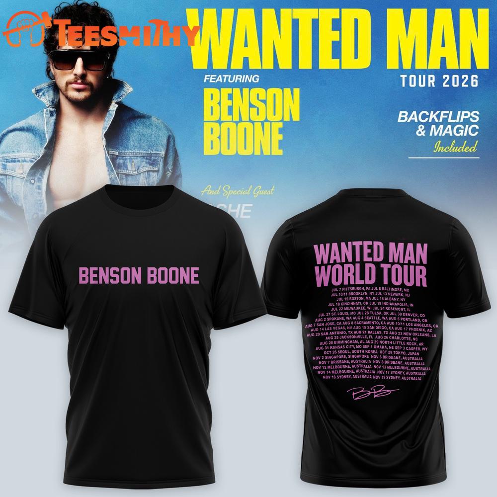 Benson Boone Wanted Man World Tour 2026 T Shirt