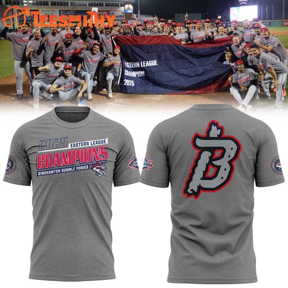 Binghamton Rumble Ponies 2025 Eastern League Champions 3D Shirt