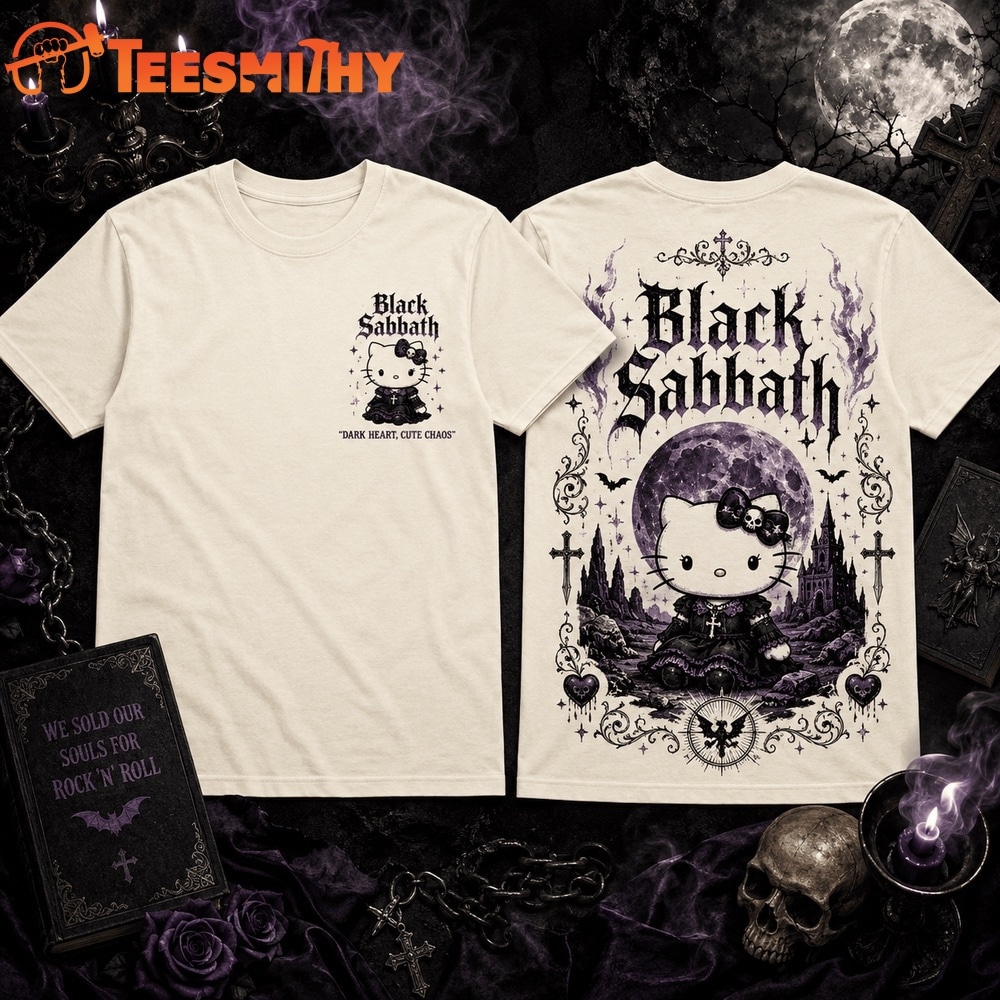 Black Sabbath Dark Heart Hello Kitty Halloween 3D Shirt