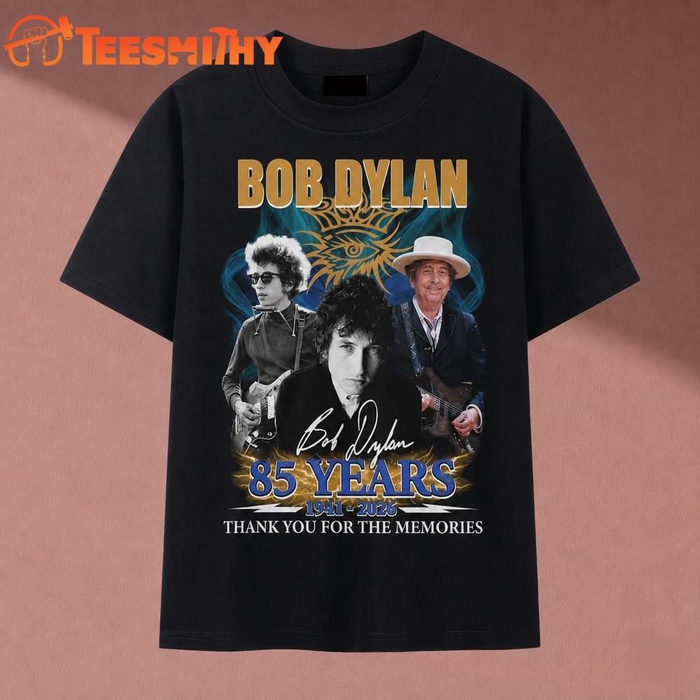 Bob Dylan 85 Years 1941 2026 Signatures Vintage Graphic T Shirt