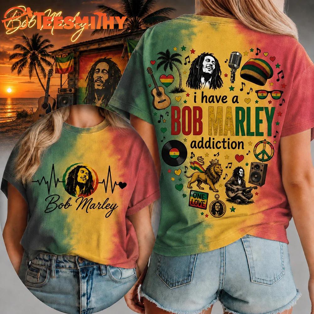 Bob Marley Heartbeat Lover Unisex 3D Shirt