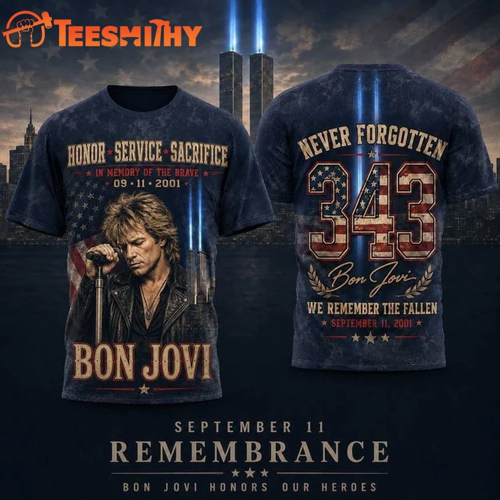 Bon Jovi 343 Tribute Twin Towers September 11 3D Shirt