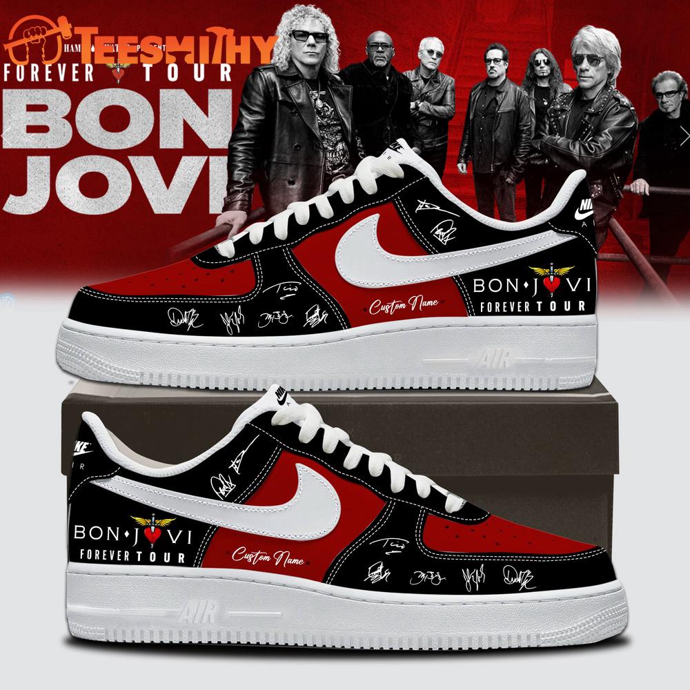 BON JOVI Forever Tour Signature Collection Limited Edition Black Air Force 1 Shoes
