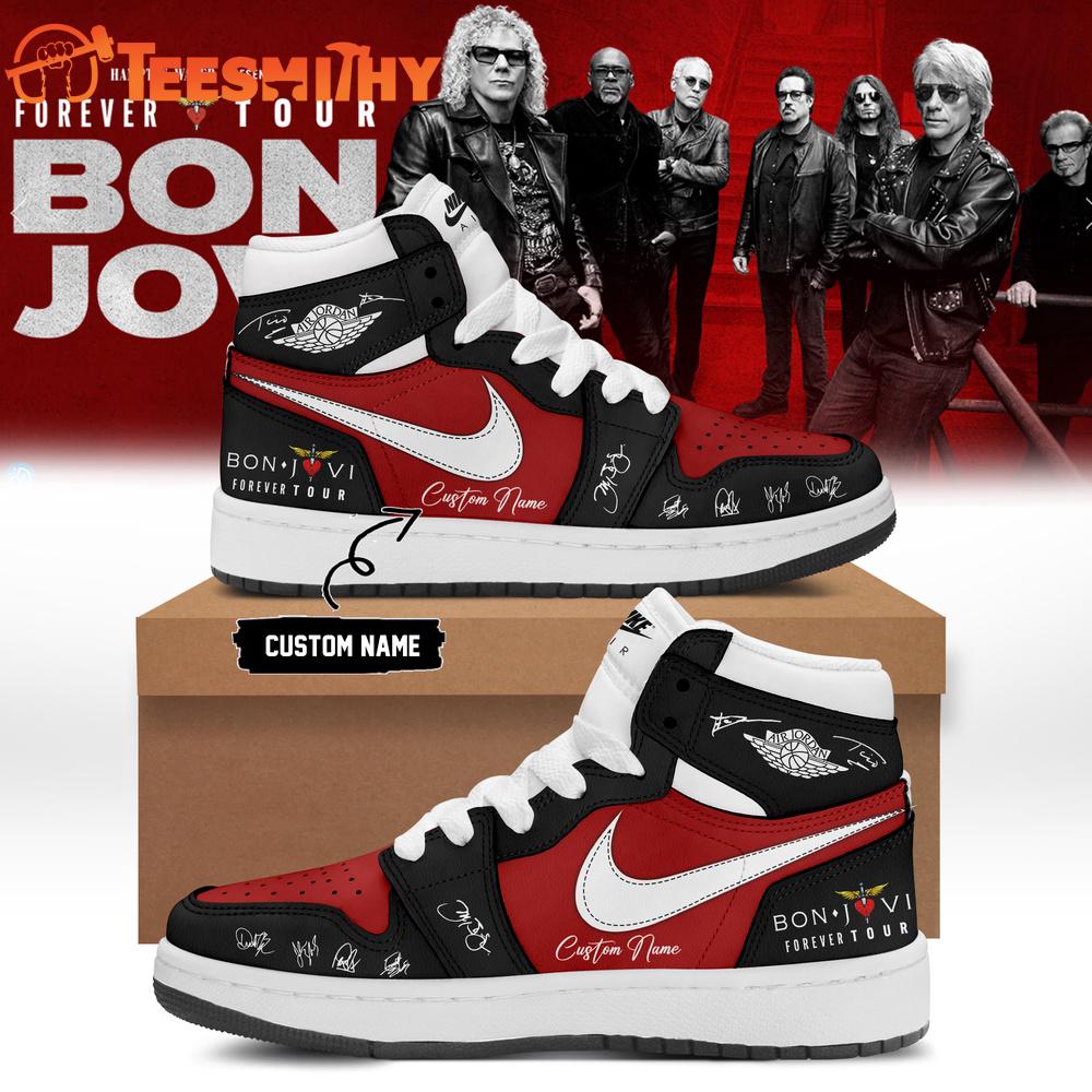 BON JOVI Forever Tour Signature Collection Limited Edition Black Air Jordan 1 Shoes