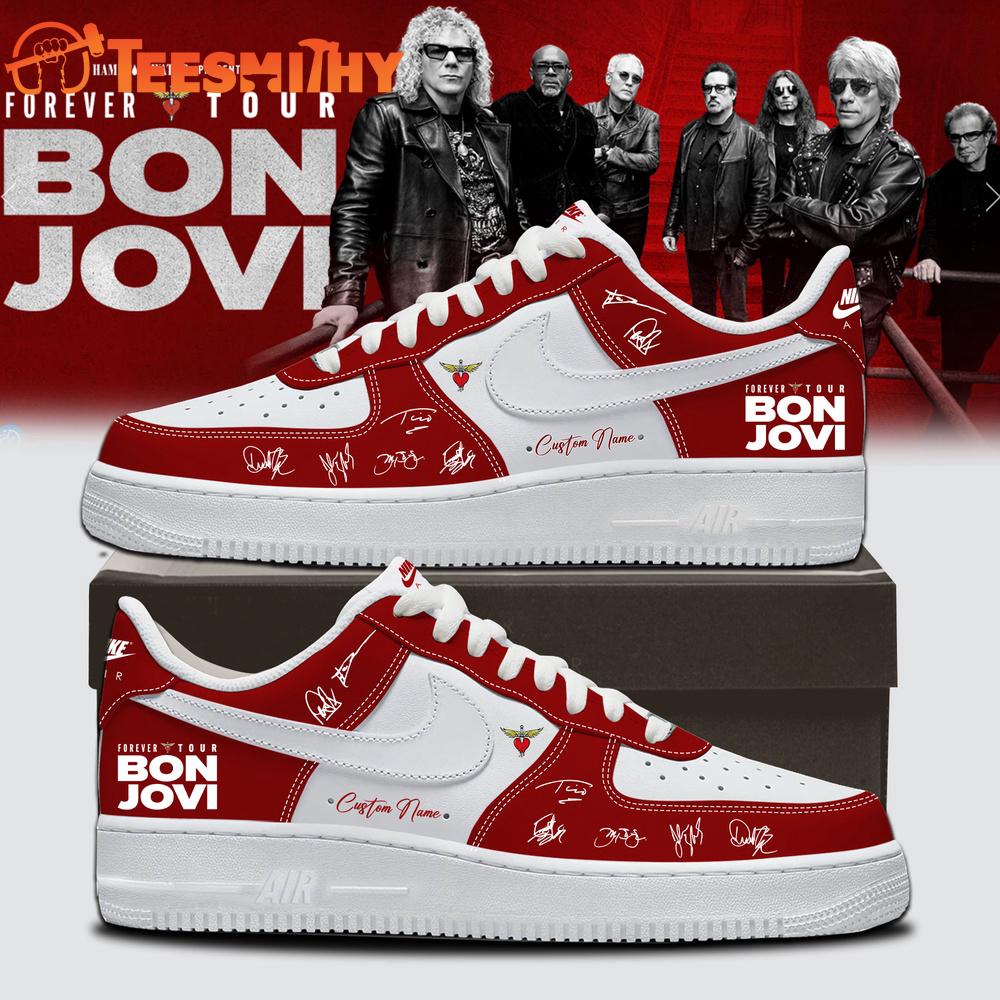 BON JOVI Forever Tour Signature Collection Limited Edition Red Air Force 1 Shoes