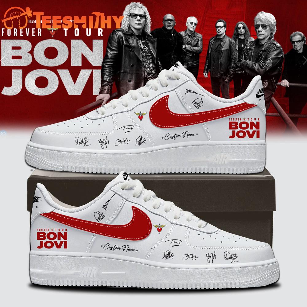 BON JOVI Forever Tour Signature Collection Limited Edition White Air Force 1 Shoes