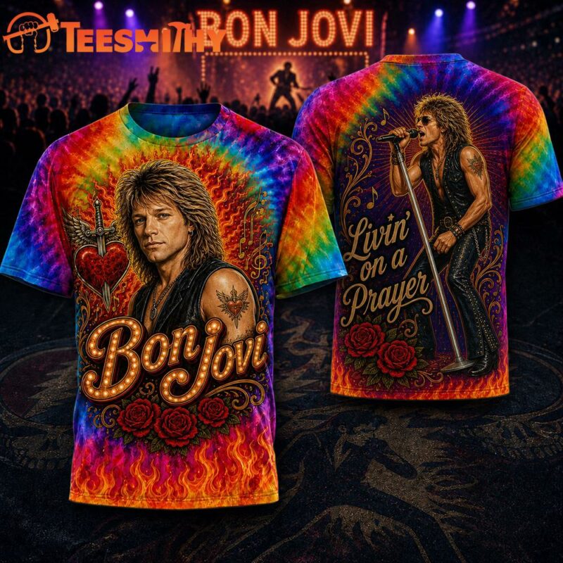 Bon Jovi Rainbow Flame Unisex 3D Shirt