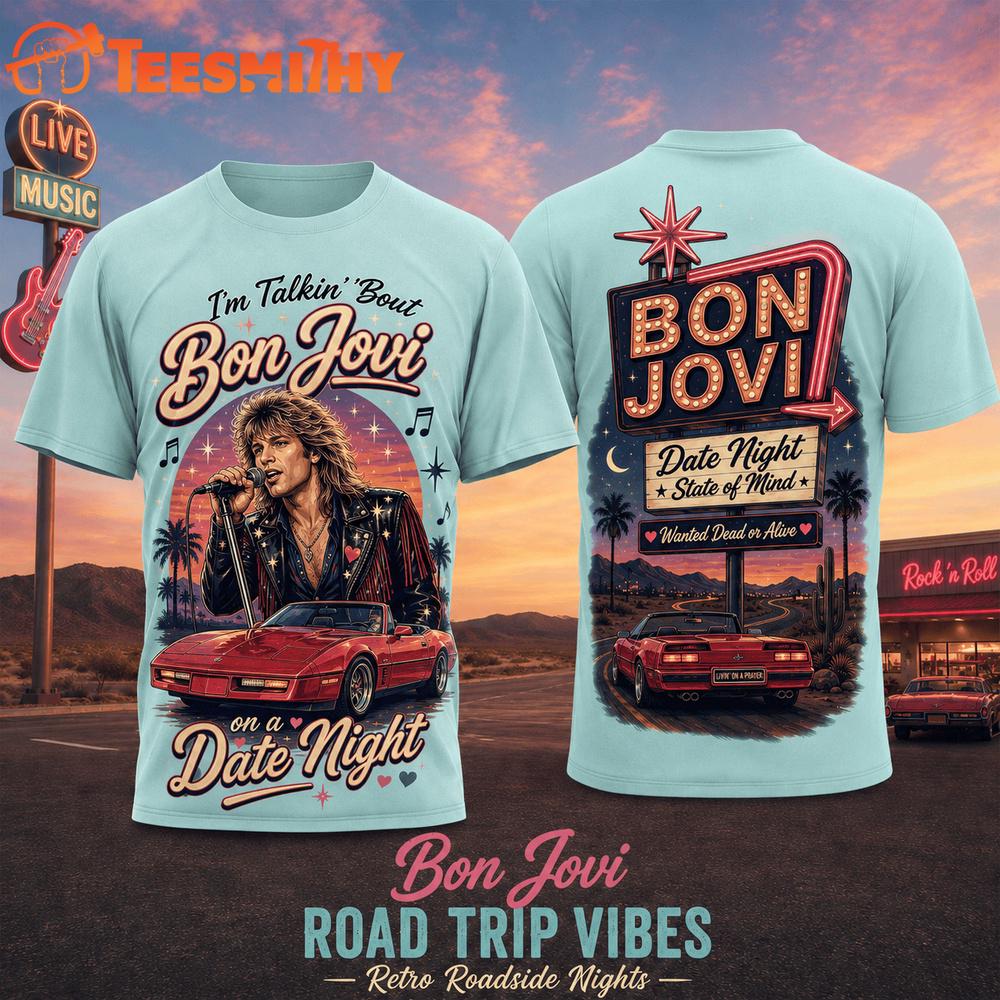 Bon Jovi Road Trip Vibes Unisex 3D T Shirt
