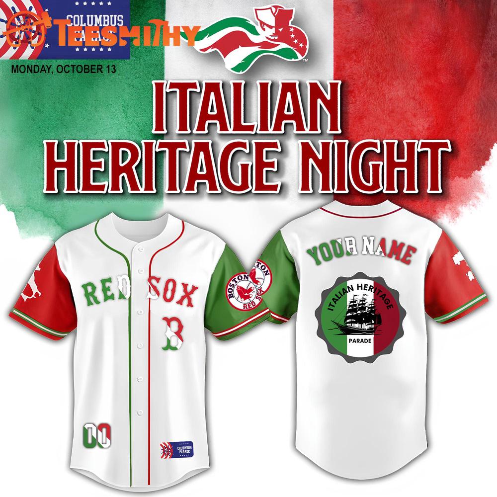 Boston Red Sox Columbus Parade Italian Heritage Night Customized Baseball Jersey