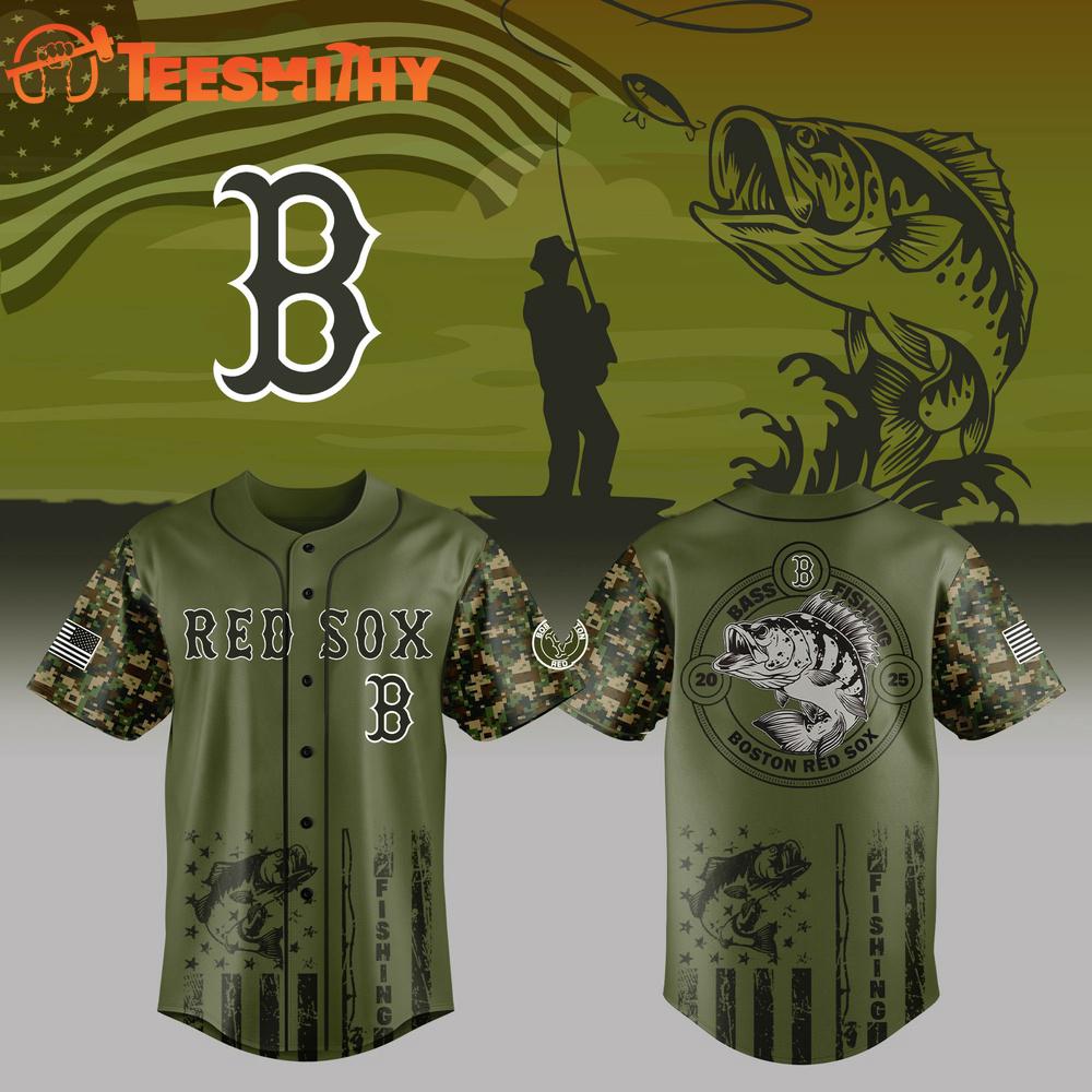 Boston Red Sox x Bass Fishing Limited Edition Custom Baseball Jersey