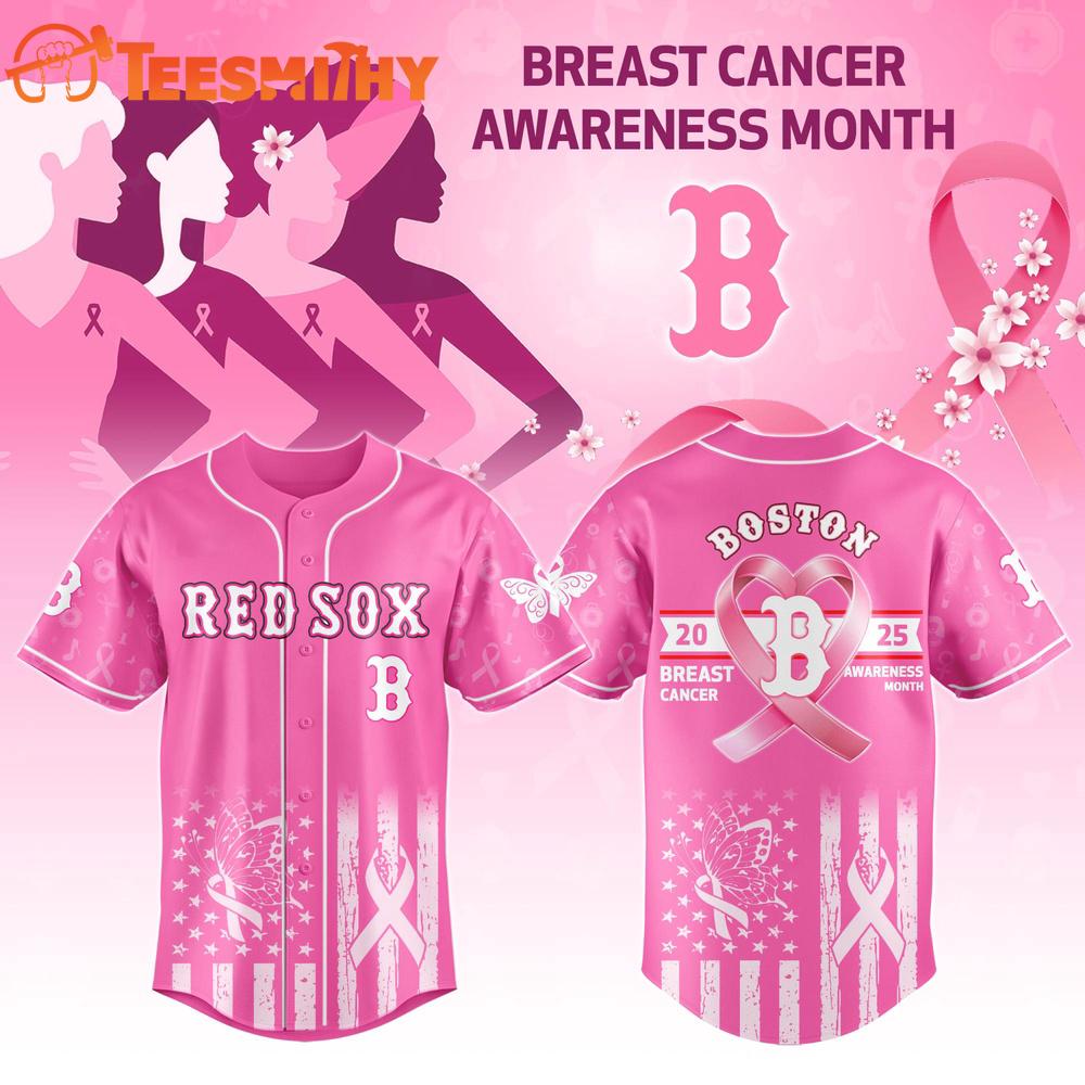 Boston Red Sox x Breast Cancer Limited Edition Custom Baseball Jersey