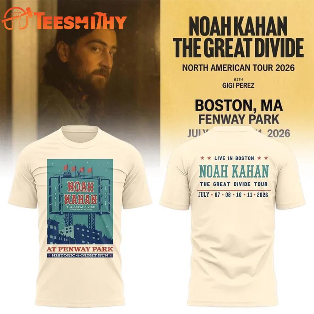 Boston Red Sox x Noah Kahan The Great Divide Tour 2026 Limited Edition 3D Shirt