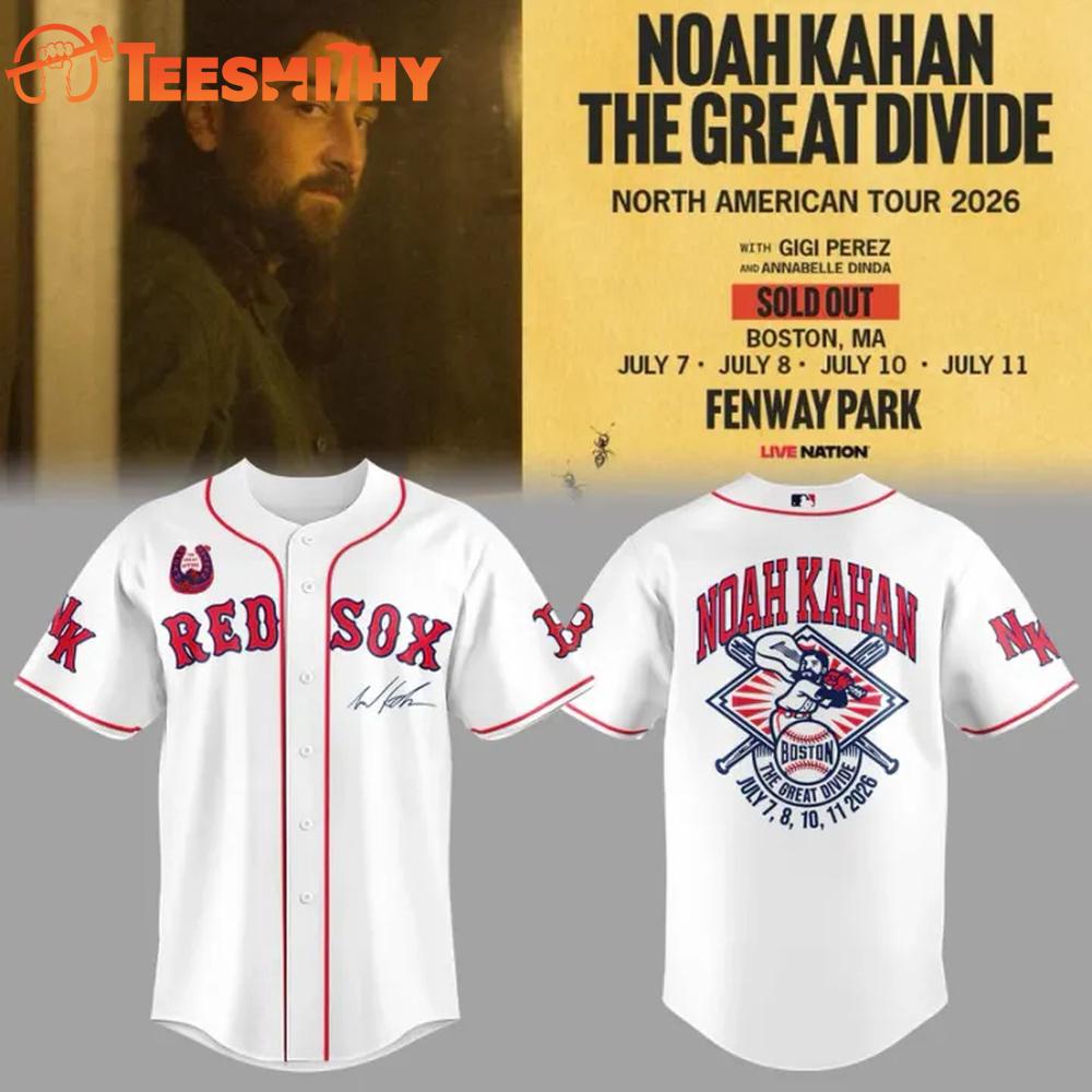 Boston Red Sox x Noah Kahan The Great Divide Tour 2026 White Baseball Jersey
