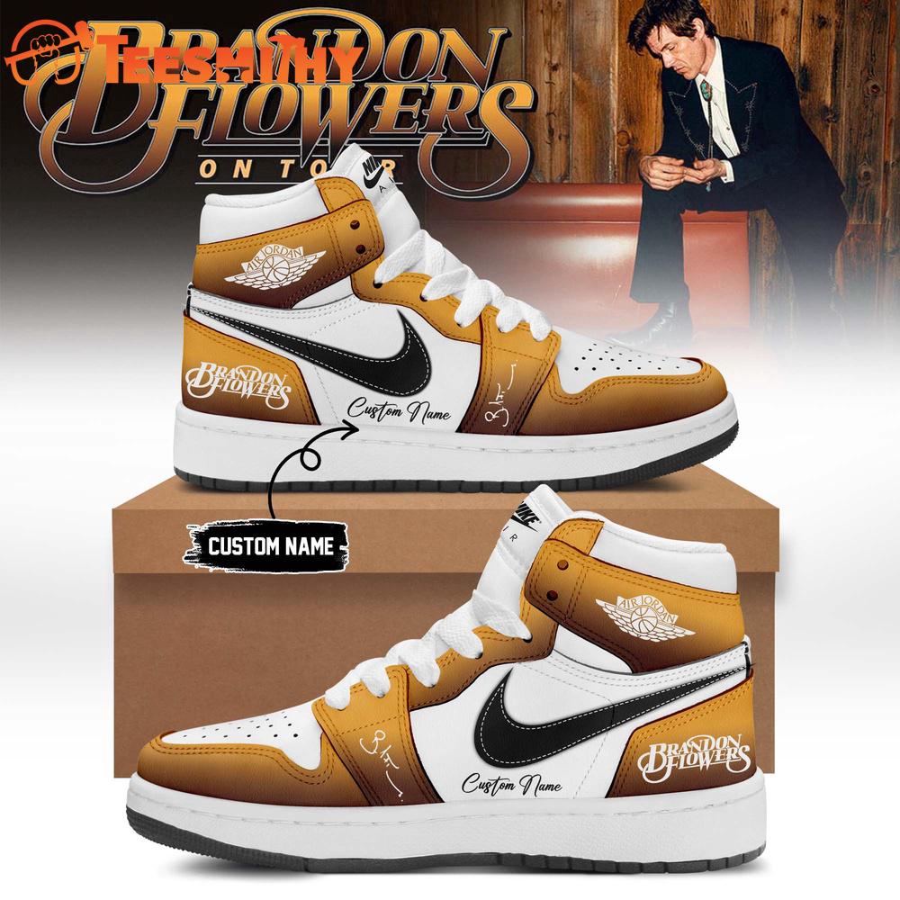 Brandon Flowers On Tour 2026 Limited Edition Signature Air Jordan 1 Hightop Shoes