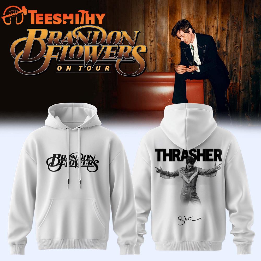 Brandon Flowers On Tour 2026 Limited Edition Signature Graphic Design Hoodie
