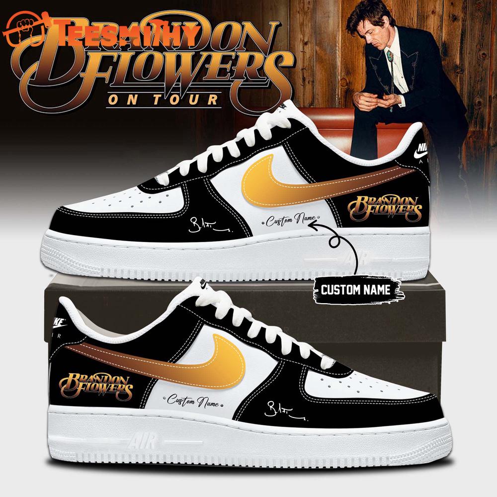 Brandon Flowers On Tour 2026 Signature Black Air Force 1 Shoes Sneaker