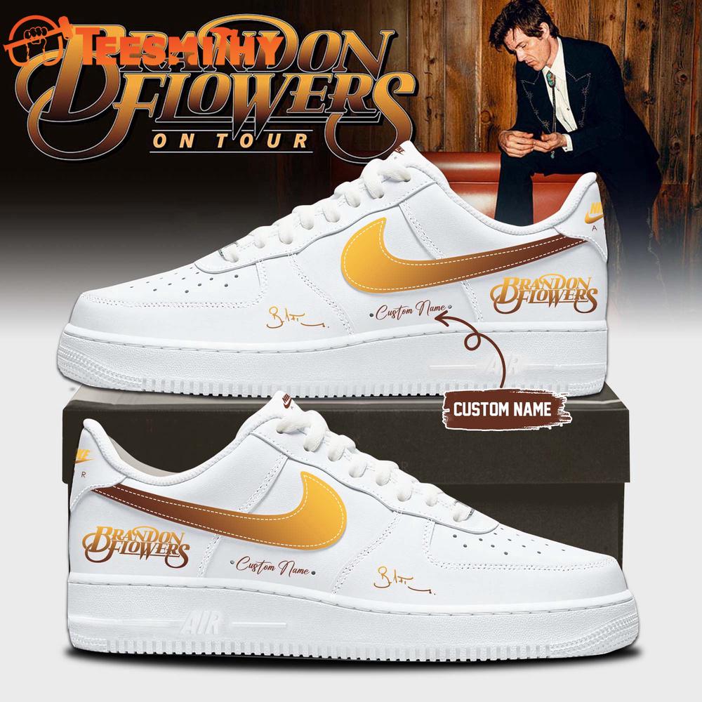 Brandon Flowers On Tour 2026 Signature White Air Force 1 Shoes Sneaker