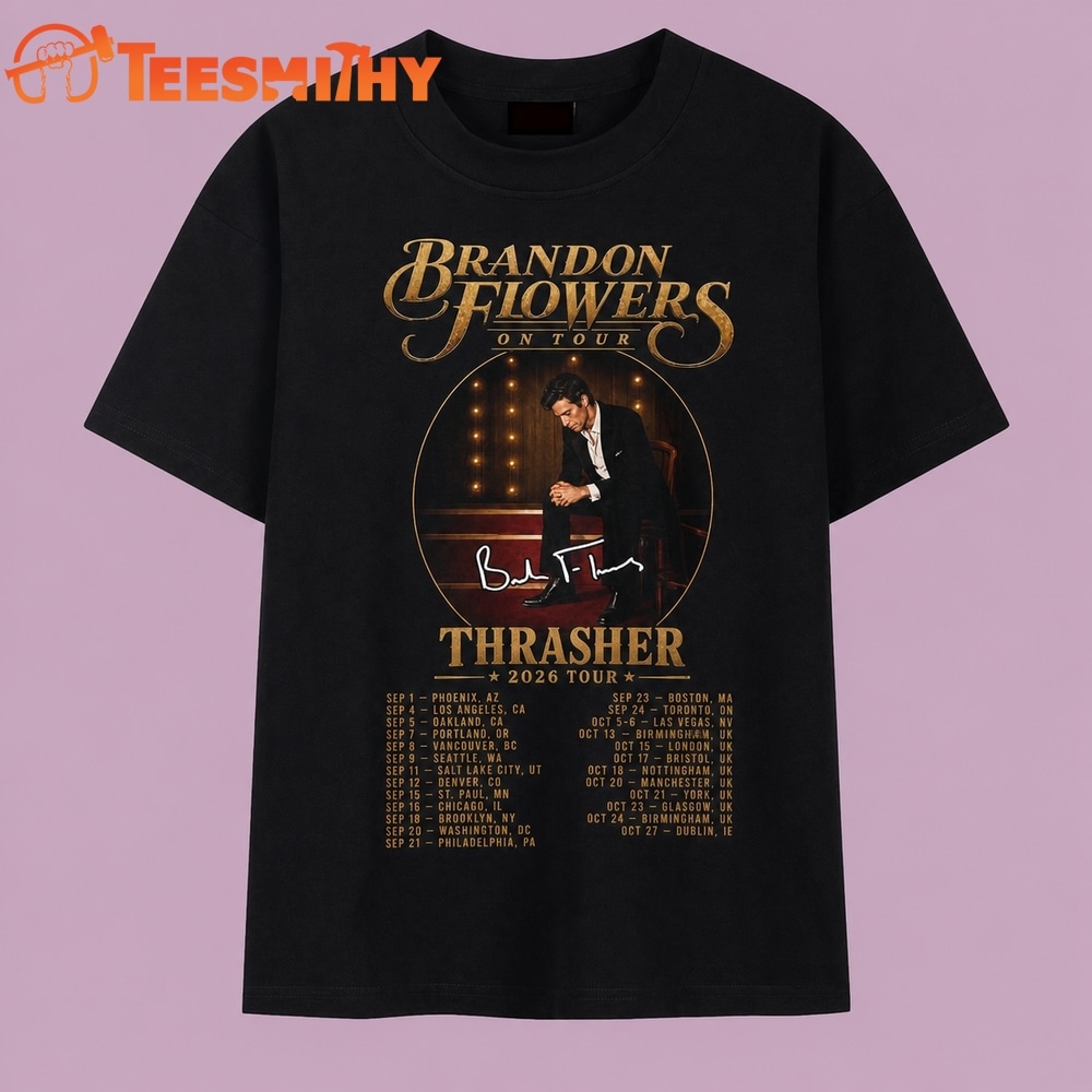 Brandon Flowers On Tour Thrasher 2026 Concert Tour Dates T Shirt