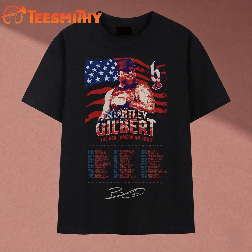 Brantley Gilbert The Real American Tour Country Music T Shirt