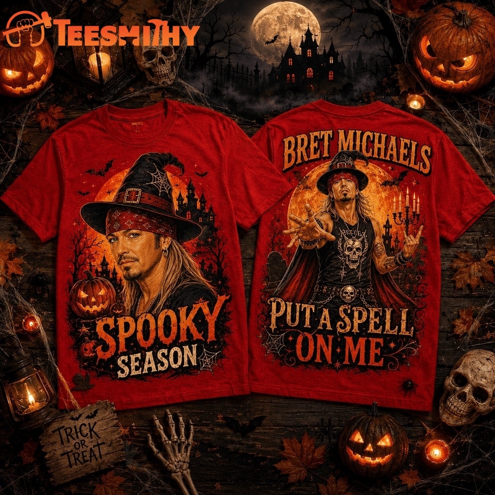 Bret Michaels Halloween Witch Hat Pumpkin Spooky Season 3D Shirt