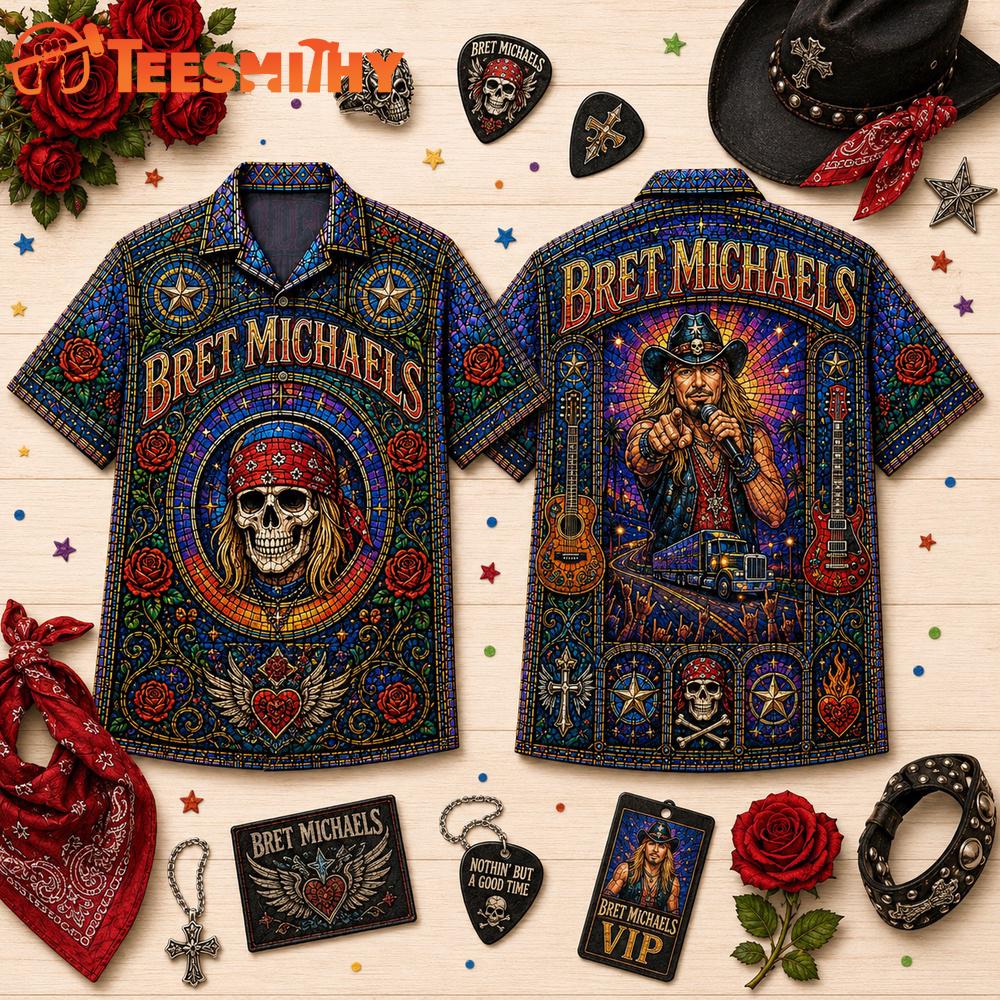 Bret Michaels Vintage Music Summer Hawaiian Shirt