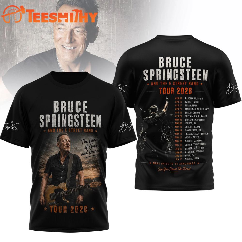 Bruce Springsteen And The E Street Band Tour 2026 T Shirt