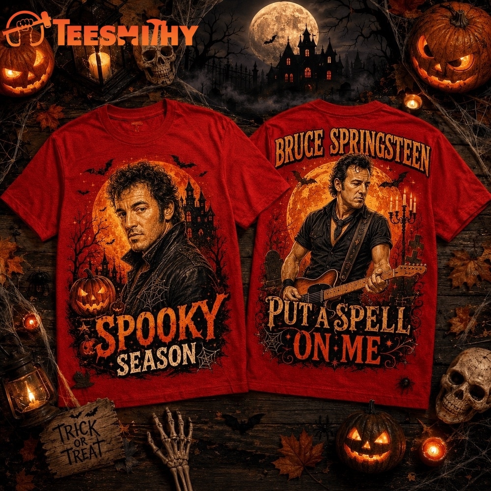 Bruce Springsteen Halloween Moon Jack O Lantern Spooky Season 3D Shirt