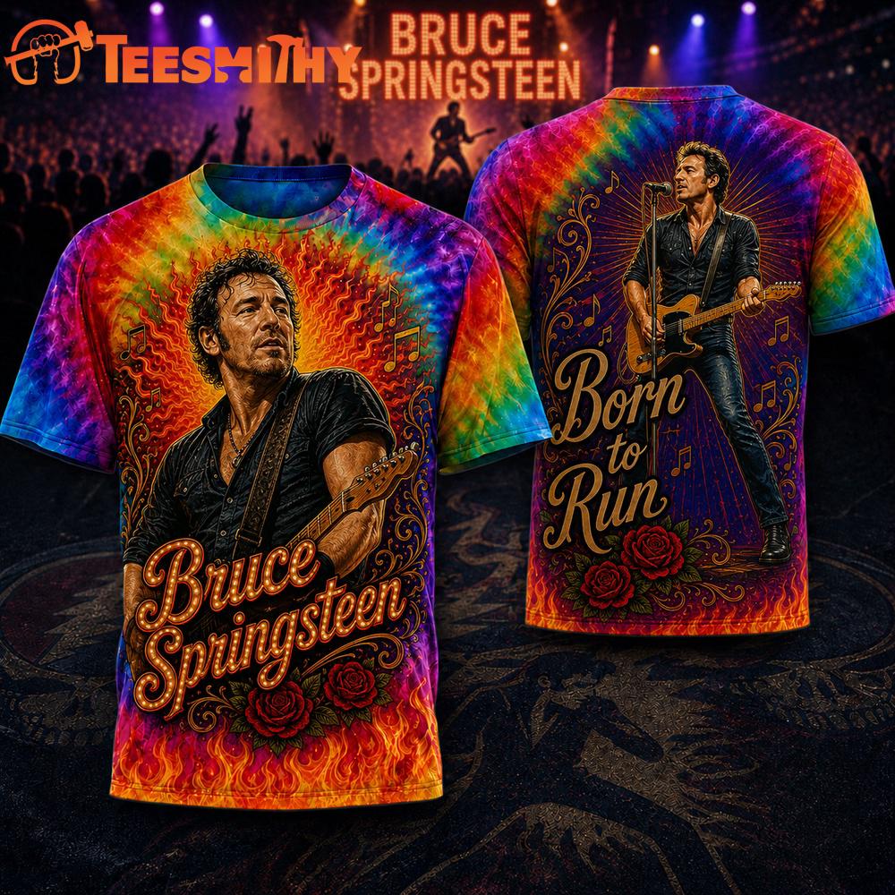 Bruce Springsteen Rainbow Flame Unisex 3D Shirt