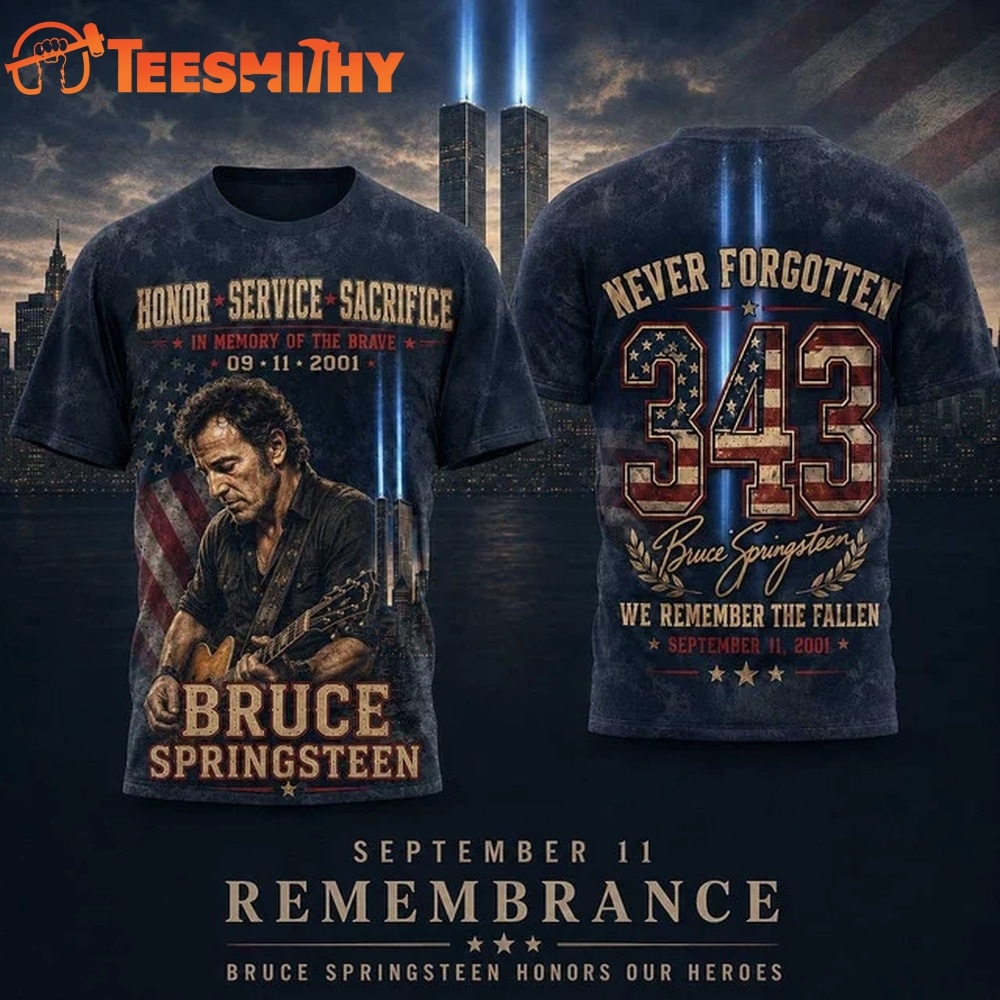 Bruce Springsteen September 11 343 Tribute Twin Towers 3D Shirt