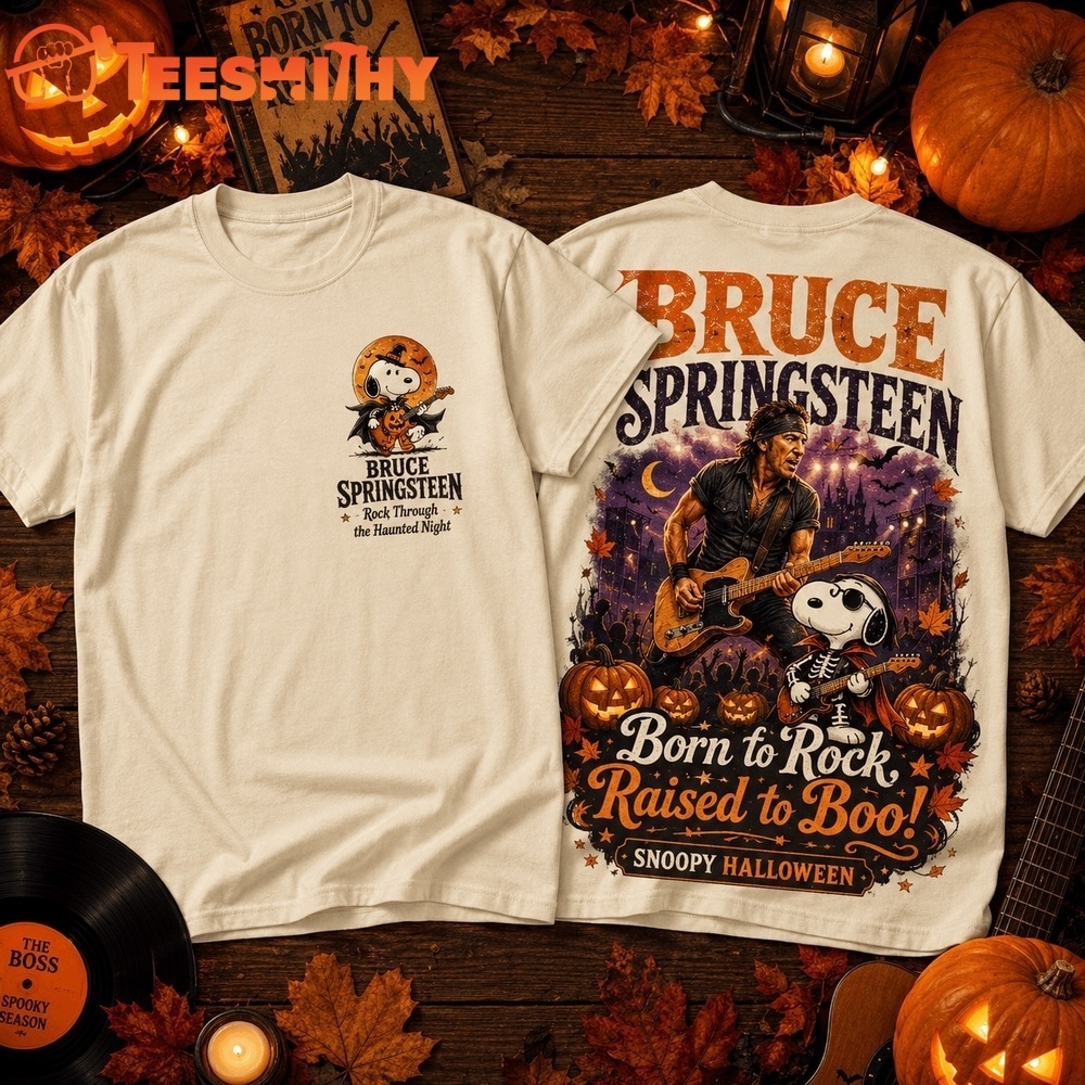Bruce Springsteen Snoopy Halloween Rock 3D Shirt