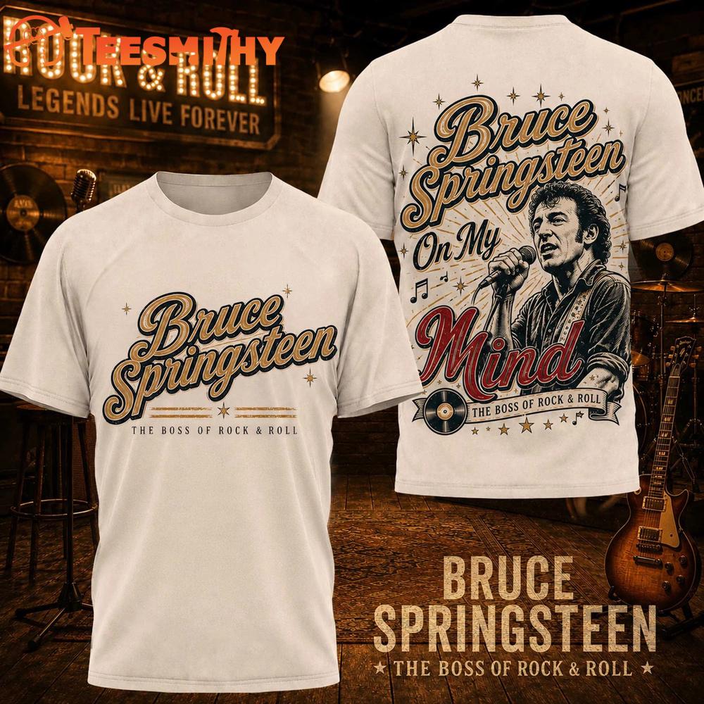 Bruce Springsteen The Boss of Rock And Roll 2026 Design T Shirt