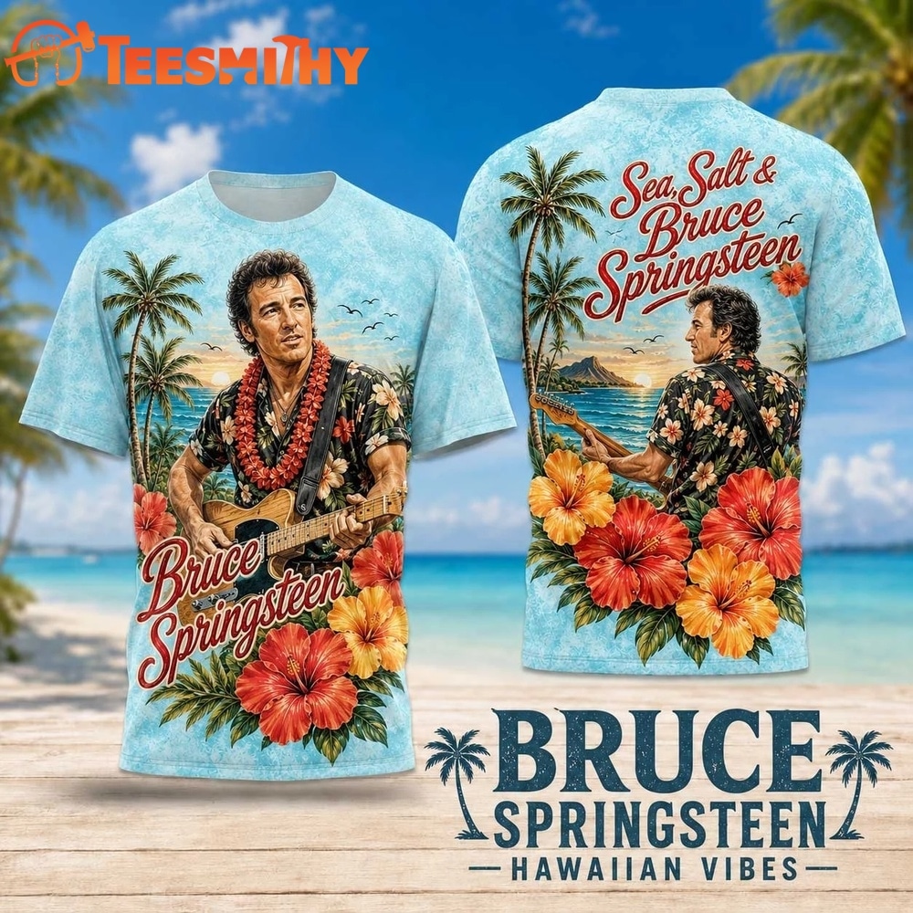 Bruce Springsteen Tropical Lei Hawaiian Floral 2026 3D Shirt
