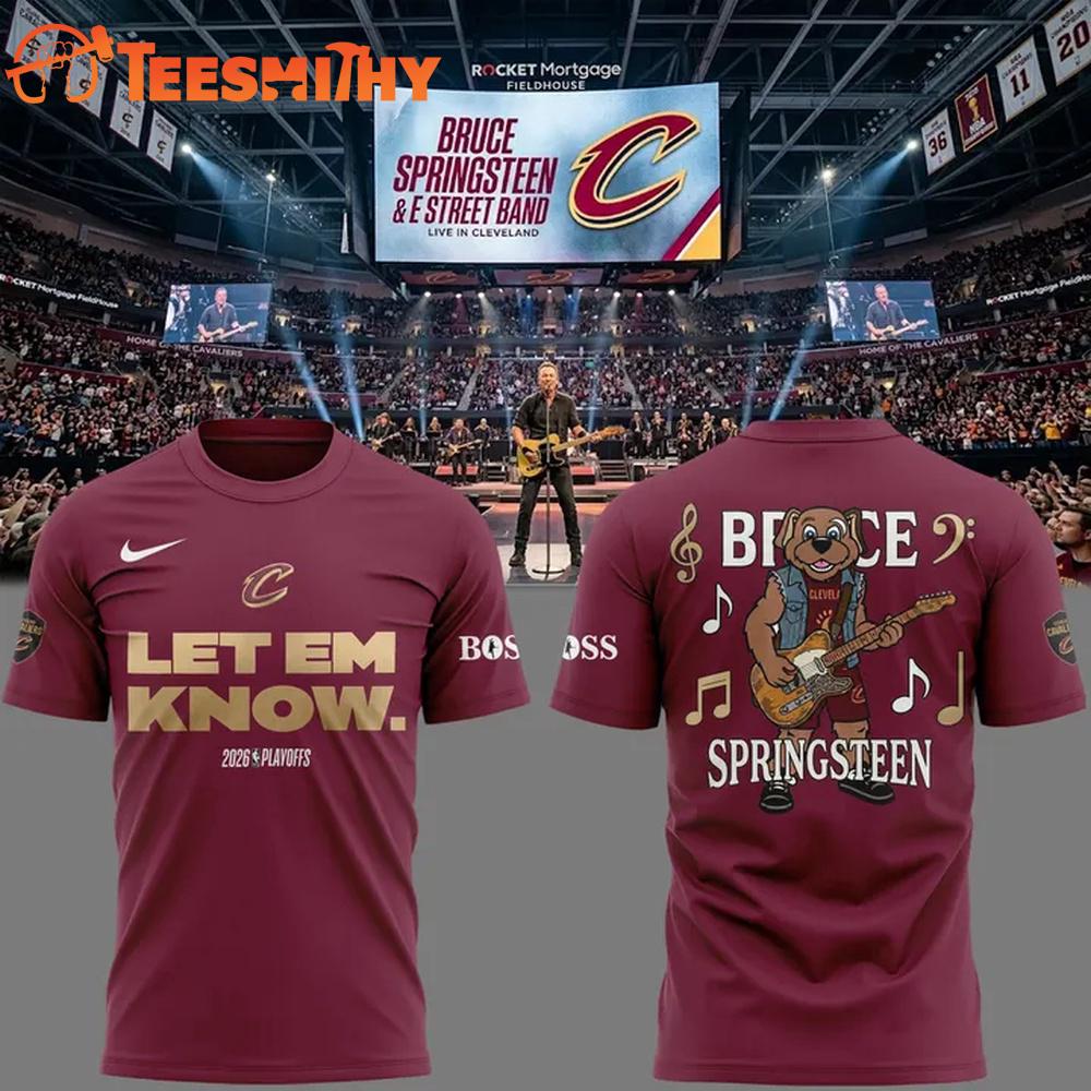 Bruce Springsteen x Cleveland Cavaliers x E Street Band Land of Hope and Dreams American Tour T-Shirt
