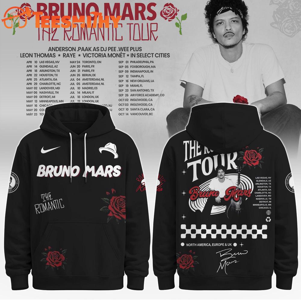 Bruno Mars Midnight Romantic World Tour 2026 Hoodie