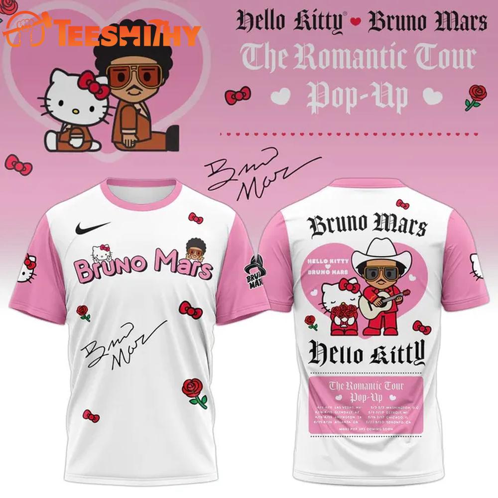 Bruno Mars x Hello Kitty The Romantic Tour Pink Uniform T Shirt