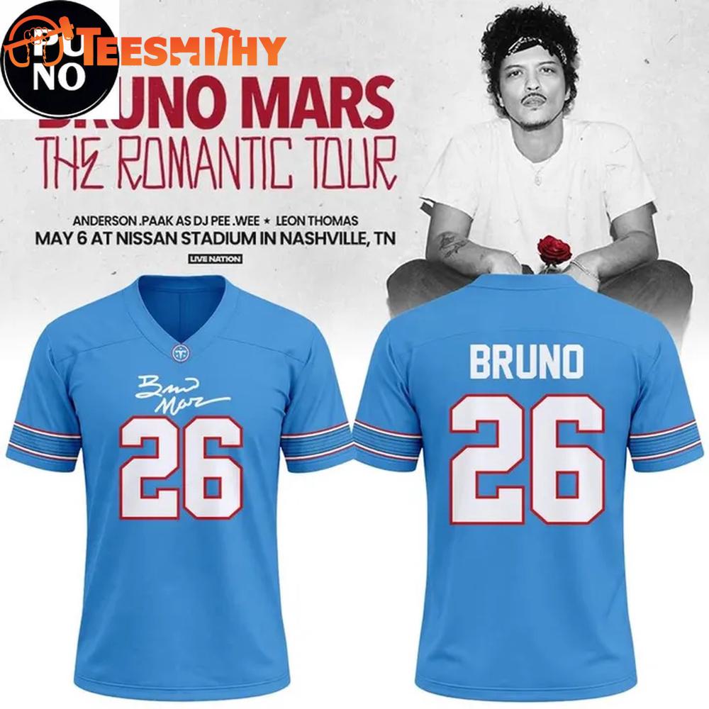 Bruno Mars x Tennessee Titans The Romantic Tour Music 2026 Football Jersey