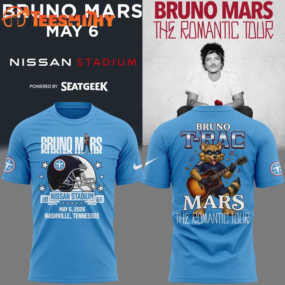 Bruno Mars x Tennessee Titans The Romantic Tour Music 2026 T-Shirt