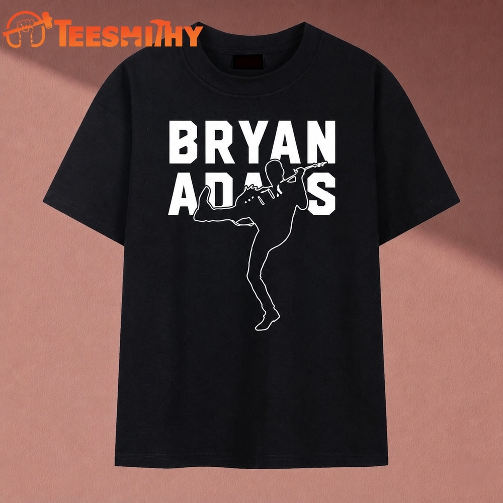 Bryan Adams Guitar Silhouette Graphic Vintage Rock T Shirt