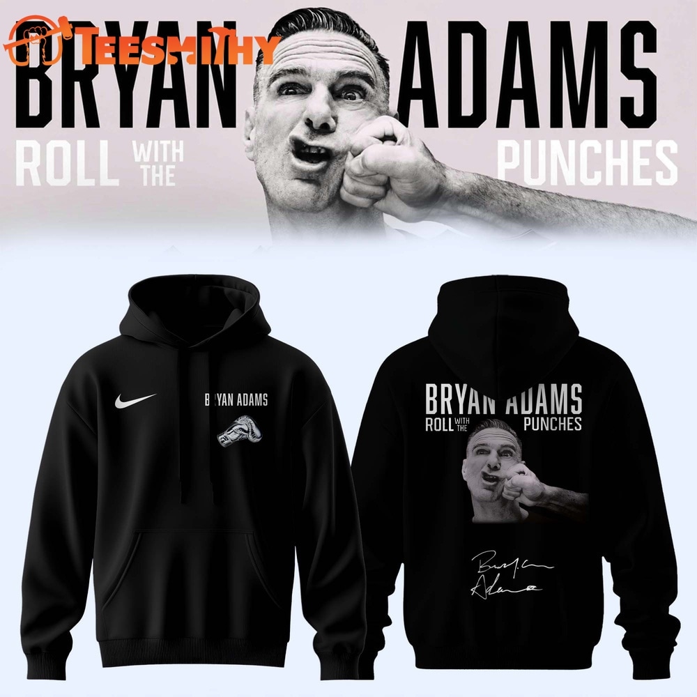 Bryan Adams Roll With The Punches Tour 2026 2027 Signed Graphic Hoodie
