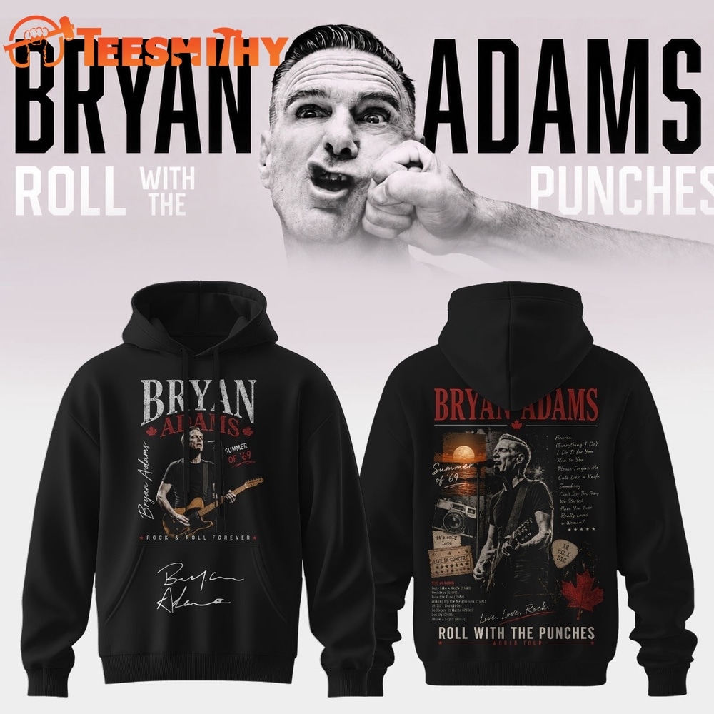 Bryan Adams Roll With The Punches Tour 2026 2027 Signed Hoodie