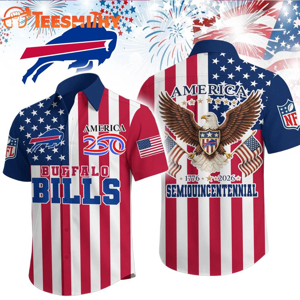 Buffalo Bills 1776-2026 NFL Liberty Eagle Patriotic 250 Years America Hawaiian Shirt