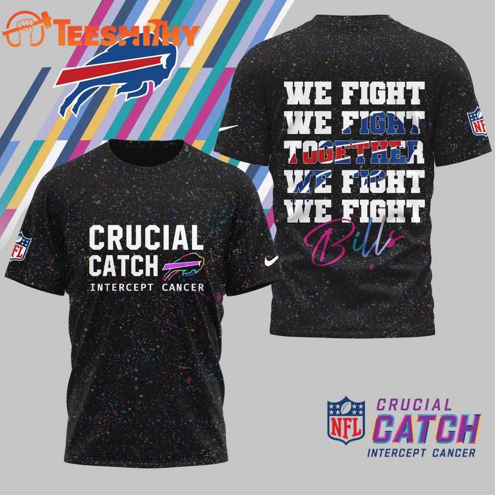 Buffalo Bills 2025 NFL Crucial Catch Intercept Cancer We Fight Together 3D Shirt
