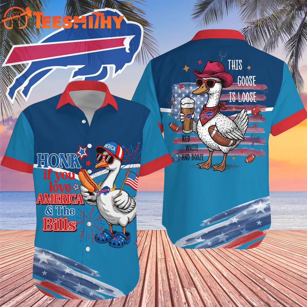 Buffalo Bills 2026 NFL America Flag Goose Hawaiian Shirt