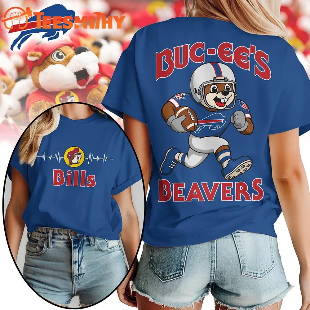 Buffalo Bills 2026 NFL Buc-ee’s Beavers All Over Print T Shirt