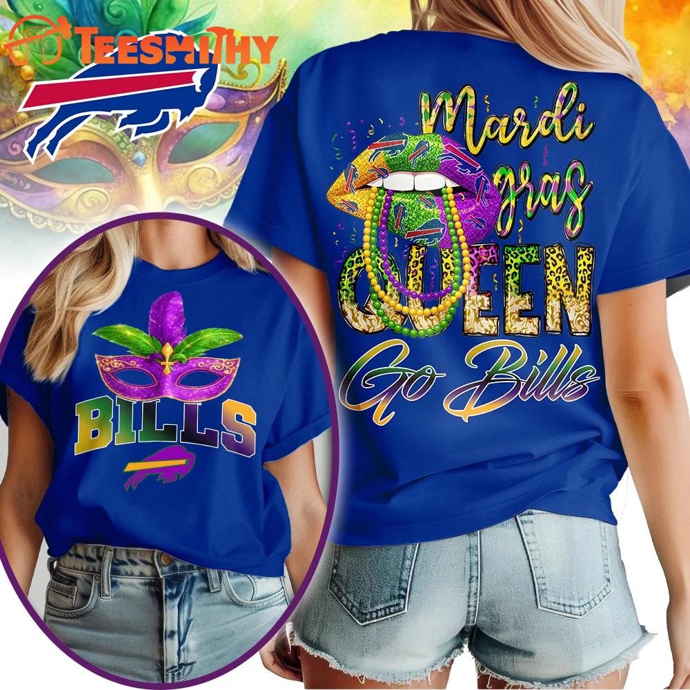 Buffalo Bills 2026 NFL Mardi Gras Queen Unisex All Over Print Shirt