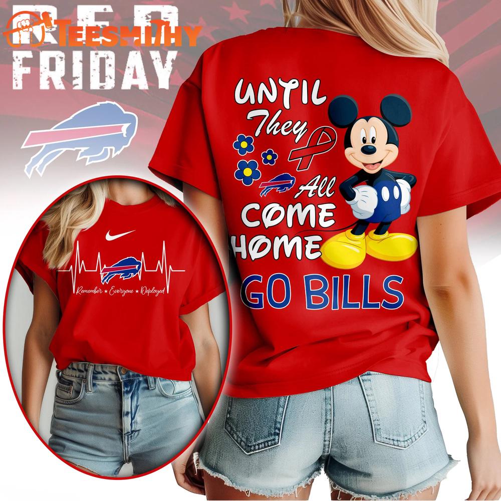 Buffalo Bills 2026 NFL Mickey Red Friday 3D T Shirt